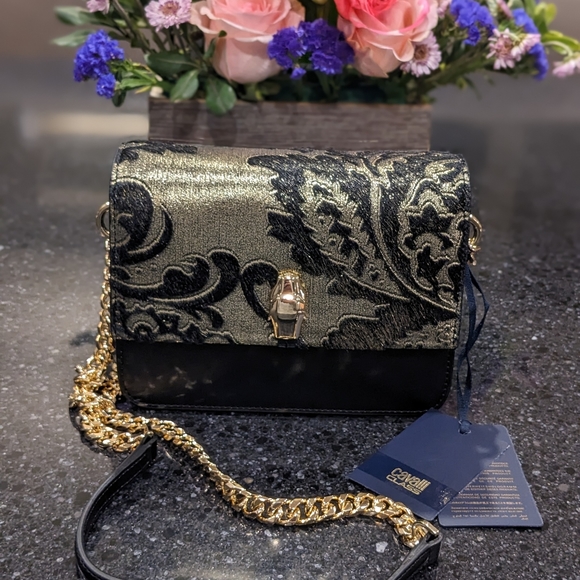 Roberto Cavalli Paisley Soft Calf Hair Shoulder / Crossbody Bag + Dust Bag Nwt - Picture 7 of 14